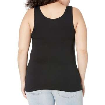 Amazon Essentials Women's Slim-Fit Tank, Pack of 2, Black, X-Large