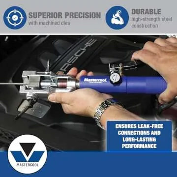 Mastercool 72475-PRC Universal Hydraulic Flaring Tool Set – Patented Design – 45° Double & Single Flares, Push Connect, GM Fuel Line, Brake Line – Includes Hydraulic Ram & Mini Tube Cutter