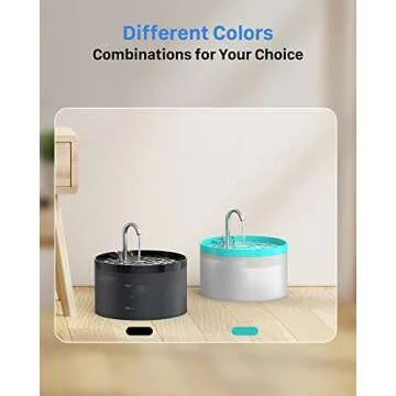 Cat Water Fountain for Cats Indoor: 67oz/2L GIOTOHUN Cat Fountains - Silent Pet Water Fountain for Drinking - Black Cat Drinking Fountain with Light - Faucet Pet Fountain with 6 Filters + 3 Sponges