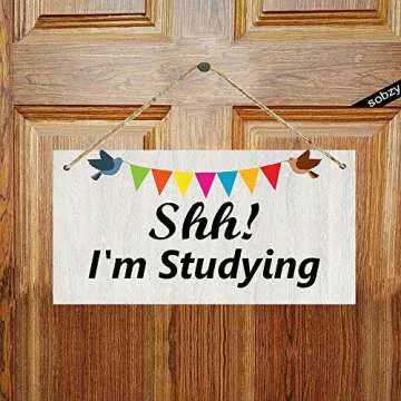 Shhh I'm Studying Door Sign Funny Home Accessory Gift