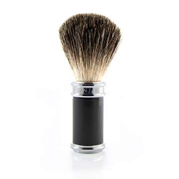 Edwin Jagger Edwin Jagger 3pc Black Rubber Coated Set With Pure Badger Hair Brush