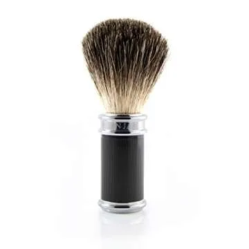Edwin Jagger Edwin Jagger 3pc Black Rubber Coated Set With Pure Badger Hair Brush