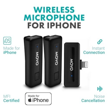 Movo Wireless Mini DI Duo Microphone for iPhone