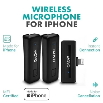 Movo Wireless Mini DI Duo Microphone for iPhone