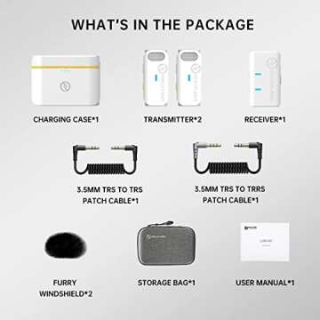 Hollyland Lark M1 Wireless Lavalier Microphone,Mini Lapel Mic Compatible with Smartphone/Camera/Laptop with Dual-Channel Recording, 656ft Transmission Range,20-Hour Battery Life - White