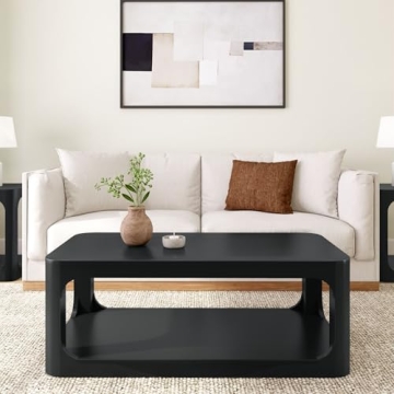 Plank+Beam Forma 48 Inch Wood Coffee Table with Storage