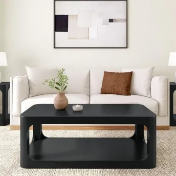 Plank+Beam Forma 48 Inch Wood Coffee Table with Storage