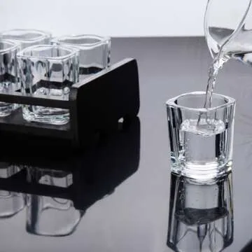 PARACITY 6-Pack Shot Glasses Set and Glasses Holder, Cool Shot Glasses 2 oz, Tequila Shot Glasses with Heavy Base, Gift for Men, Father's Day Gift