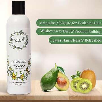 NaturAll Cleansing Sulfate-Free Avocado Shampoo | All Natural, Silicone-Free, Paraben-Free, Cruelty-...