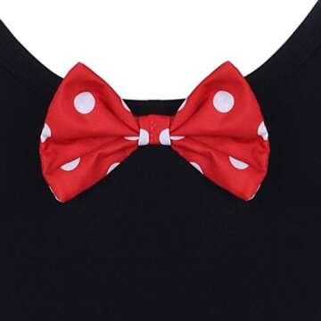 Toddler Girl Polka Dots Party Fancy Costume Birthday Tutu Dress up Dance Leotard Gymnastic Cosplay Gown w/Mouse Ear Headband Red 3-4 Years