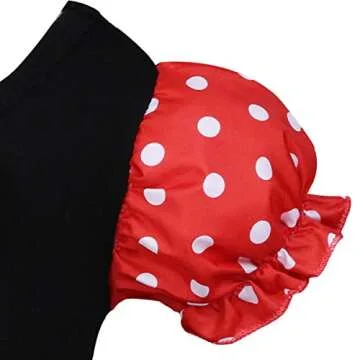 Toddler Girl Polka Dots Party Fancy Costume Birthday Tutu Dress up Dance Leotard Gymnastic Cosplay Gown w/Mouse Ear Headband Red 3-4 Years
