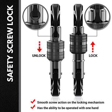 RHINO Produxs 2PCS of 12kN (2697 lbs) Heavy Duty Lightweight Locking Carabiner Clips - Excellent for Securing Pets, Outdoor, Camping, Hiking, Hammock, Dog Leash Harness, Keychains, Water Bottle