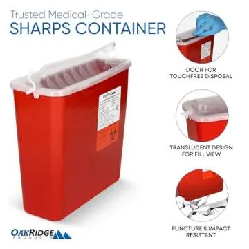 Safe Oakridge 5 Quart Sharps Container - 2 Pack Biohazard Disposal