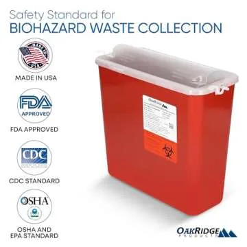 Safe Oakridge 5 Quart Sharps Container - 2 Pack Biohazard Disposal