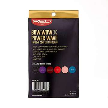 KISS RED Bow Wow Power Wave Supreme Compression Durag Stretchy Spandex, Burgundy, One Size