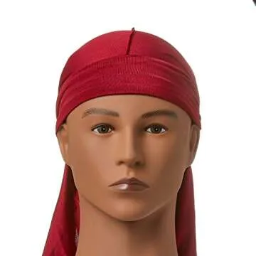 KISS RED Bow Wow Power Wave Supreme Compression Durag Stretchy Spandex, Burgundy, One Size