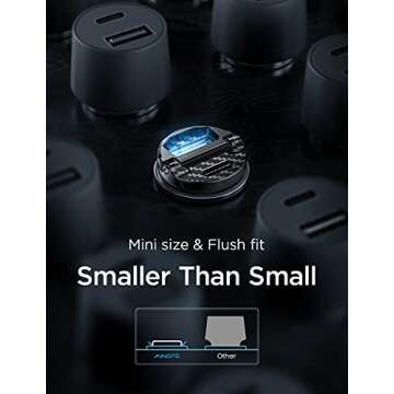 AINOPE USB C Car Charger Fast Charge, 60W Smallest USB Car Charger Flush Fit 30W QC&30W PD Fast Cigarette Lighter USB Charger Compatible with iPhone 14 pro max/13/12, Samsung S22/S20, iPad, MacBook