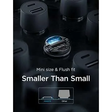 AINOPE USB C Car Charger Fast Charge, 60W Smallest USB Car Charger Flush Fit 30W QC&30W PD Fast Cigarette Lighter USB Charger Compatible with iPhone 14 pro max/13/12, Samsung S22/S20, iPad, MacBook