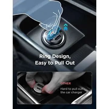 AINOPE USB C Car Charger Fast Charge, 60W Smallest USB Car Charger Flush Fit 30W QC&30W PD Fast Cigarette Lighter USB Charger Compatible with iPhone 14 pro max/13/12, Samsung S22/S20, iPad, MacBook