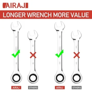22-Piece SAE Metric Ratchet Wrench Set CR-V Steel Organizer