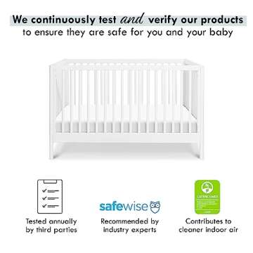 DaVinci Birdie 3-in-1 Convertible Crib, White, Easy Assemble, Greenguard Gold Certified