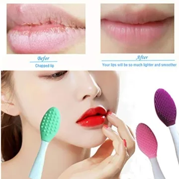 Silicone Lip Scrub Brush Set for Exfoliating Dark Lips