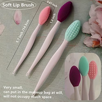 Silicone Lip Scrub Brush Set for Exfoliating Dark Lips