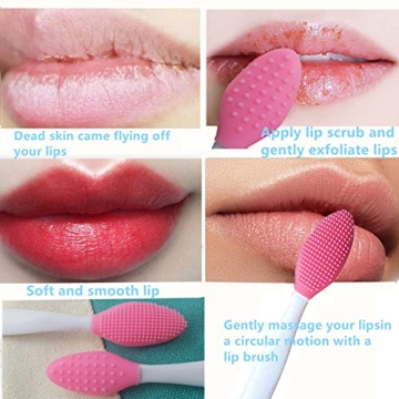 Silicone Lip Scrub Brush Set for Exfoliating Dark Lips