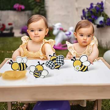 WATINC Bee Tiered Tray Decor for Summer Parties