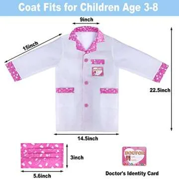 Tepsmigo Doctor Kit for Kids, Play Kids Doctor Kit with Stethoscope and Doctor Costume - Play Doctor Set for Kids Toddlers