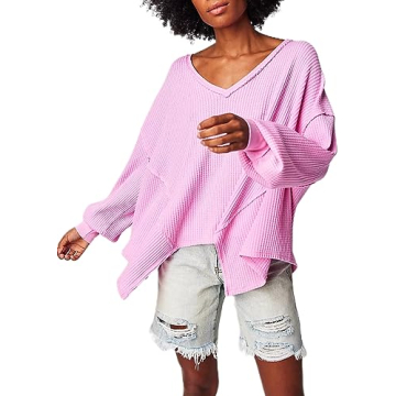 Stylish Women's Casual Waffle Knit Off Shoulder Sweater