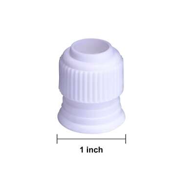 Shappy 12 Pieces Coupler Piping Bag Plastic Standard Couplers Cake Decorating Pipe Tip for Frosting Icing Nozzles (1.2 x 1 Inch)