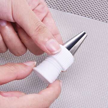 Shappy 12 Pieces Coupler Piping Bag Plastic Standard Couplers Cake Decorating Pipe Tip for Frosting Icing Nozzles (1.2 x 1 Inch)