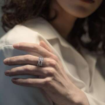 YZSFMZGE 925 Sterling Silver Thumb Rings for Women Open Adjustable Knuckle Celtic Knot Rings for Women Dainty Minimalist Cross Line Band Finger Rings Jewelry for Birthday Christmas