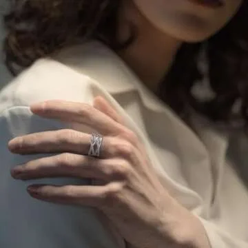 YZSFMZGE 925 Sterling Silver Thumb Rings for Women Open Adjustable Knuckle Celtic Knot Rings for Women Dainty Minimalist Cross Line Band Finger Rings Jewelry for Birthday Christmas