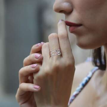 YZSFMZGE 925 Sterling Silver Thumb Rings for Women Open Adjustable Knuckle Celtic Knot Rings for Women Dainty Minimalist Cross Line Band Finger Rings Jewelry for Birthday Christmas