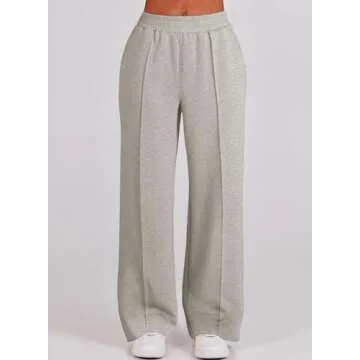 Aleumdr Womens 2 Piece Outfits Sweatsuits Fleece Lounge Set Quarter Sweatshirt Matching Set Oversized Pullover Wide Leg Sweatpant Tracksuits 2024 Fall Casual Travel Clothing Set Grey