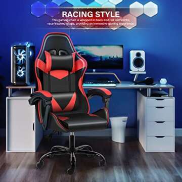 Ergonomic YSSOA Racing Gaming Chair - Adjustable Comfort