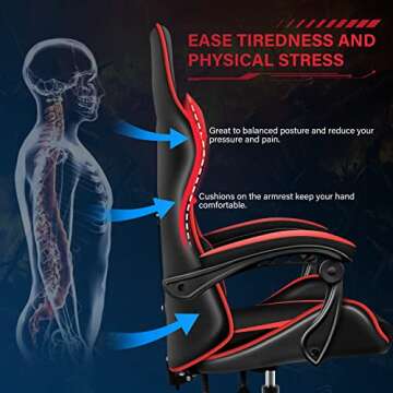 Ergonomic YSSOA Racing Gaming Chair - Adjustable Comfort
