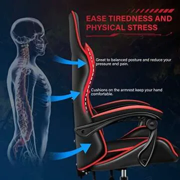 Ergonomic YSSOA Racing Gaming Chair - Adjustable Comfort