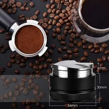 51mm Coffee Distributor, Santo Espresso Distribution Tool/Leveler, 3 Angled Slopes Adjustable Palm Distributor Fits 51mm Delonghi Dedica Portafilter- Professional Espresso Distributor Leveler Tool