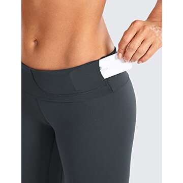 CRZ YOGA Light-Fleece Warm Leggings for Women 28'' - Thick Brushed Pants High Waisted Athletic Workout Leggings Tummy Control Carbon Gray Small