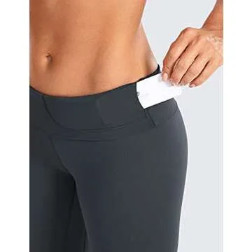 CRZ YOGA Light-Fleece Warm Leggings for Women 28'' - Thick Brushed Pants High Waisted Athletic Workout Leggings Tummy Control Carbon Gray Small
