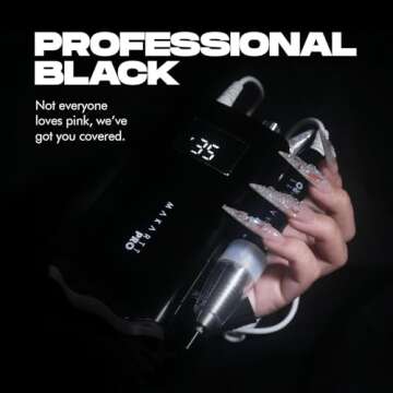 MakarttPro LuxuriaPro 35000 RPM Professional Nail Drill - 85W Brushless Motor | High Torque | Quiet & Vibration-Free | Portable, Rechargeable & Cordless Nail Drill for Technicians - Luxe Black