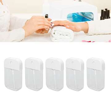 5pcs Nail Polish Remover Holder Container, 1.7oz/50ml Portable Refillable Clear Empty Travel Bottles for Nail Polish and Makeup Remover