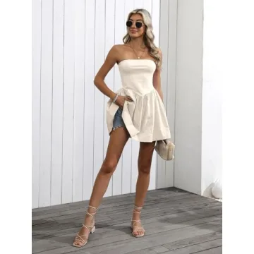 OFSOAK Strapless Tube Summer Dress for Women