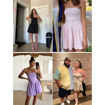 OFSOAK Strapless Tube Summer Dress for Women