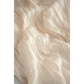 Ling's Moment 10Ft Ivory Table Runner Cheesecloth Beige Cream White Table Runner Gauze Semi-Sheer Tablecloth for Wedding Party Bridal Shower Boho Table Decor…