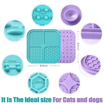 Pemocyny Lick Mat for Dogs and Cats with Suction Cup, Premium Lick Pad for Dog Anxiety Relief, Slow Feeding Mat for Boredom Reducer, Bathing, Grooming and Training