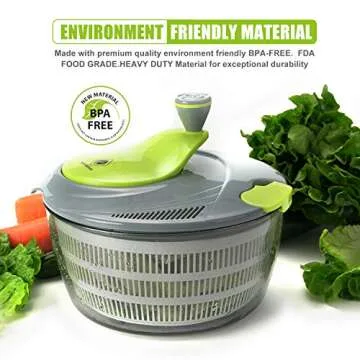 kalokelvin Salad Spinner 4 Quarts Quick Vegetables Dryer BPA Free Drain Lettuce and Vegetable for Home Kitchen